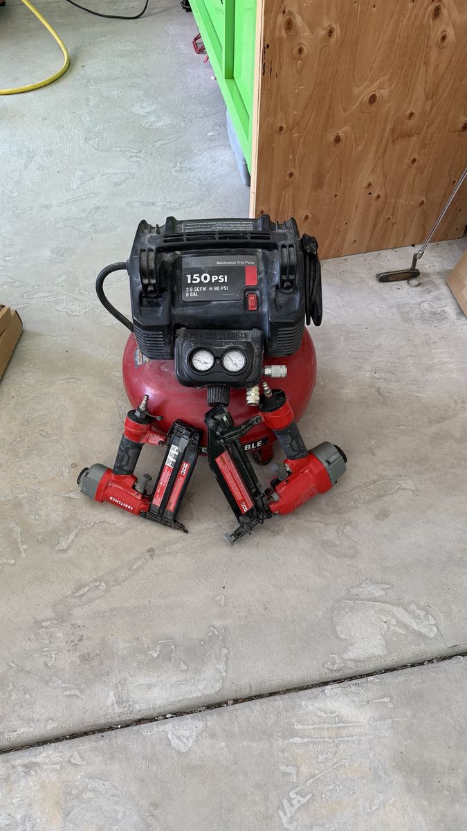 Nail guns and air compressor