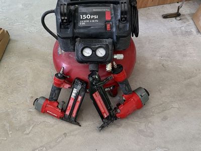 Nail guns and air compressor