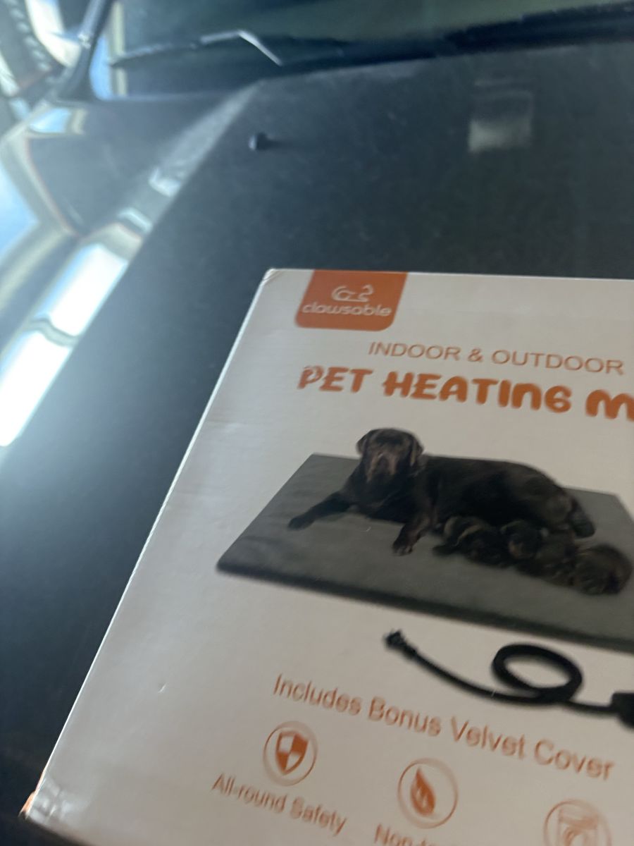 Clawsoble Indoor/Outdoor Pet Heating Mat with Bonus Velvet Cover - All-Round Safety