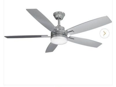 New! Adjustable LED Ceiling Fan with Remote Control - Nickel Finish