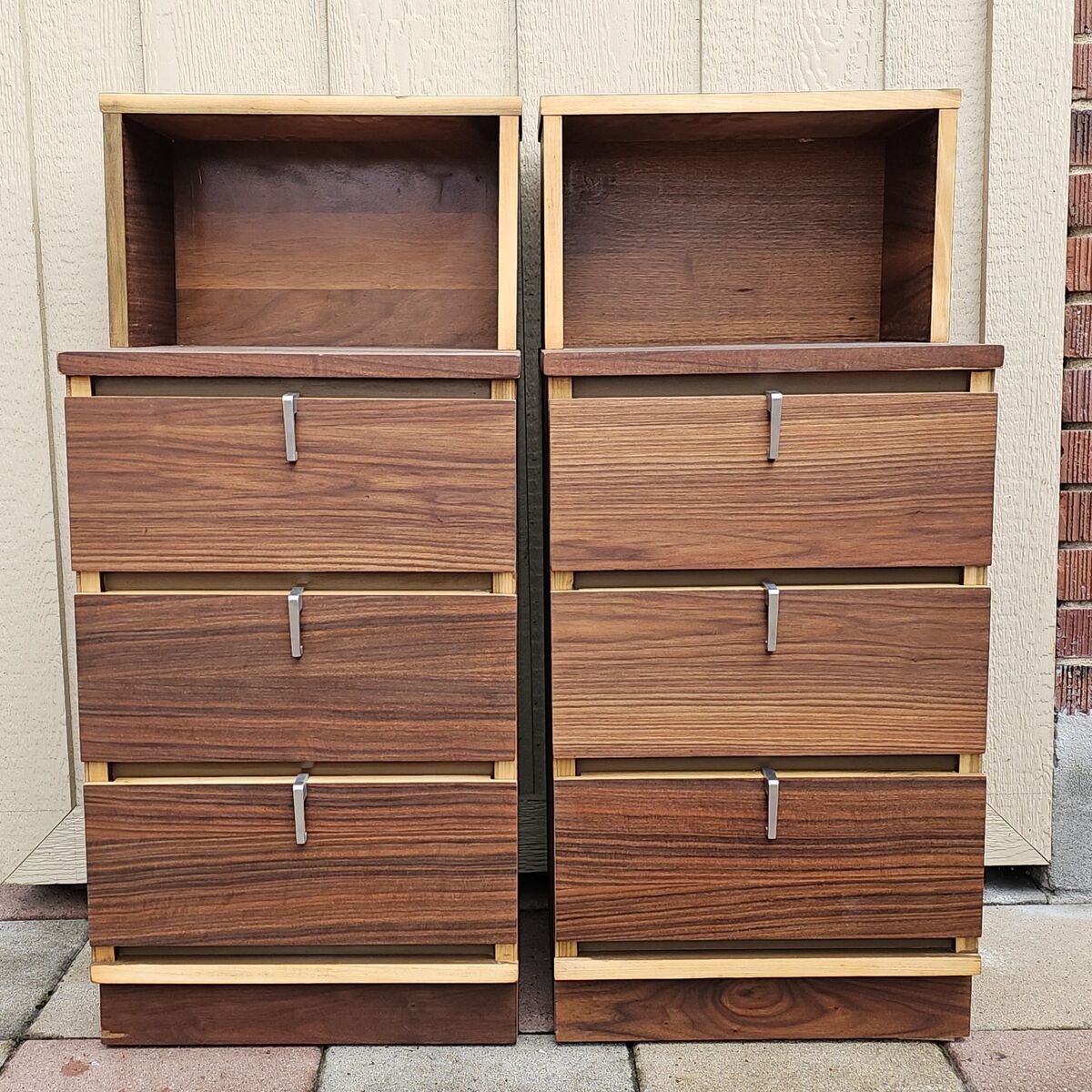 Mid-Century Modern 3 Drawer Nightstand Set