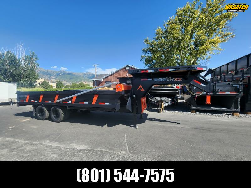 2026 RawMaxx 8.5X20 GN HDX with Electric Flip Tarp 20K WHD Dump Trailer