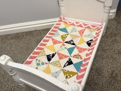 Our Generation Dolls, Bed with Quilted Blanket and hair chair- 18 inch Doll Furniture Set