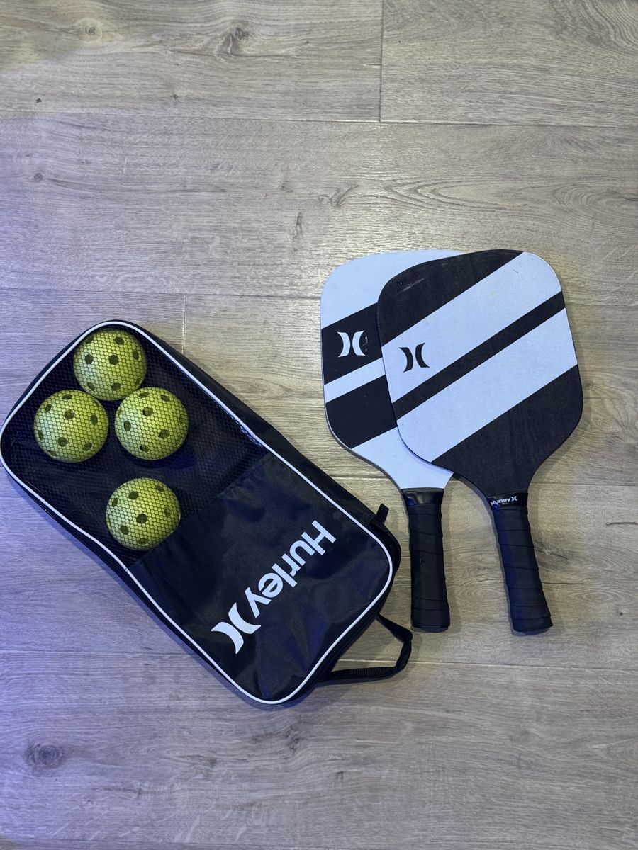 Hurley Pickleball Set with 2 Paddles, Balls, and Carry Bag