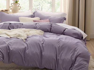 Bedsure Dusty Purple Duvet Cover Queen Size - 3 Pieces Prewashed Cotton-Like Polyester Extra Soft Bedding Set
