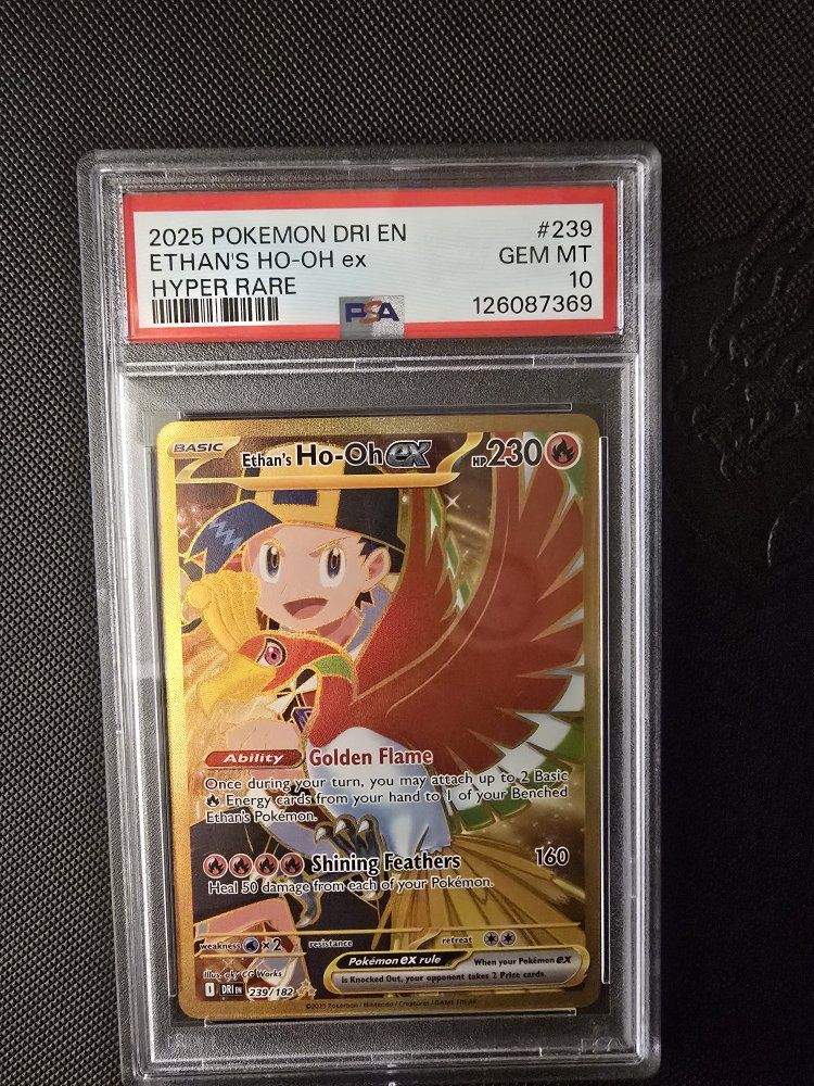 PSA 10 Gem Mint 2025 Pokemon Destined Rivals Ethan's Ho-Oh EX #239 Hyper Rare Card