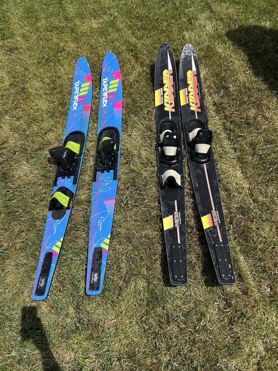 Vintage water skis (Orion Taperflex & Kidder sport series)