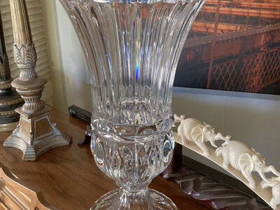 Large French Regency Style Crystal Vase