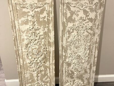 Set of Two NEW French / Paris Distressed Wall Art Panels