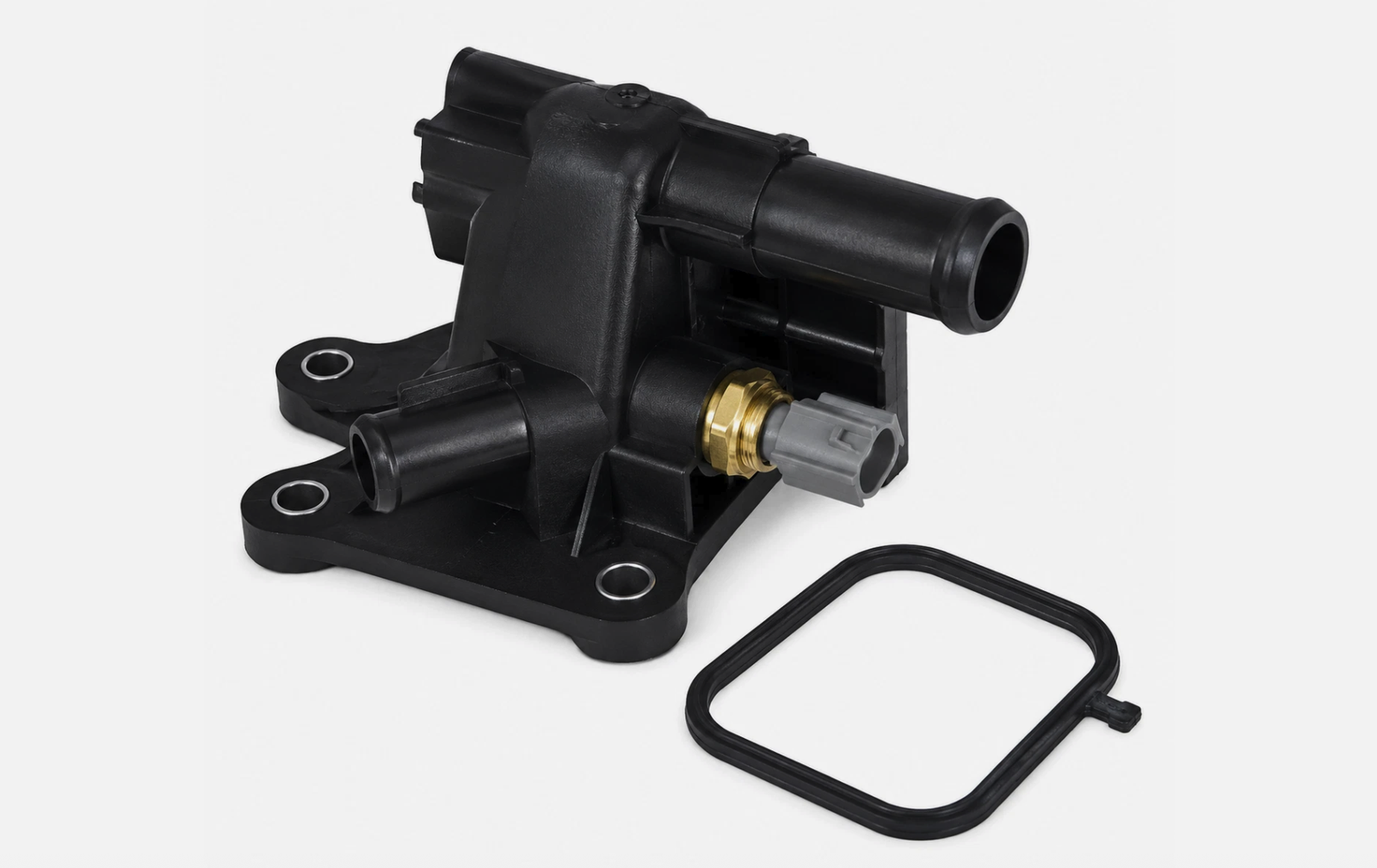 Engine Coolant Thermostat Housing Assembly w/Temp Sensor, Gasket New Replacement