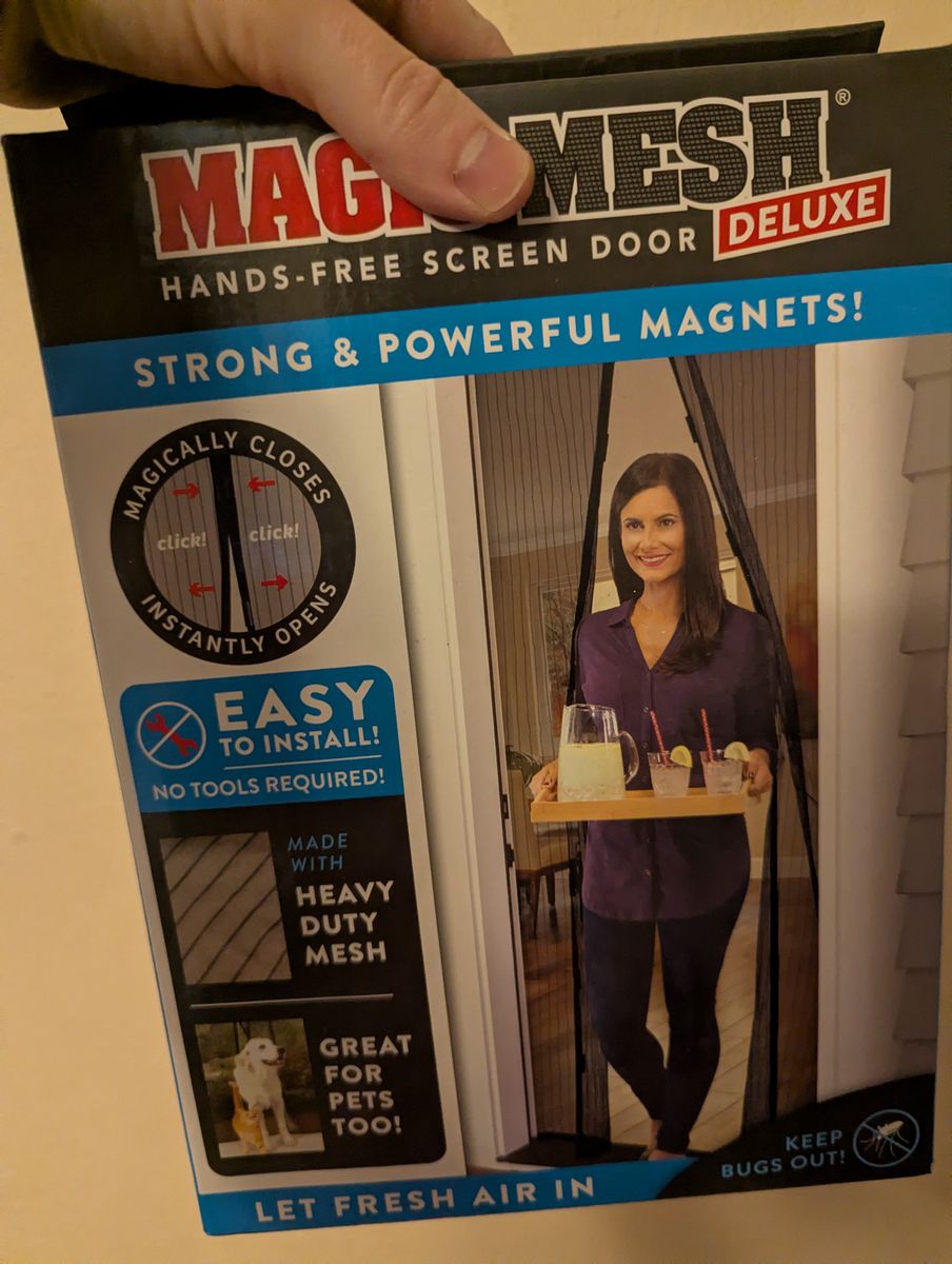 Mesh magnetic screen door