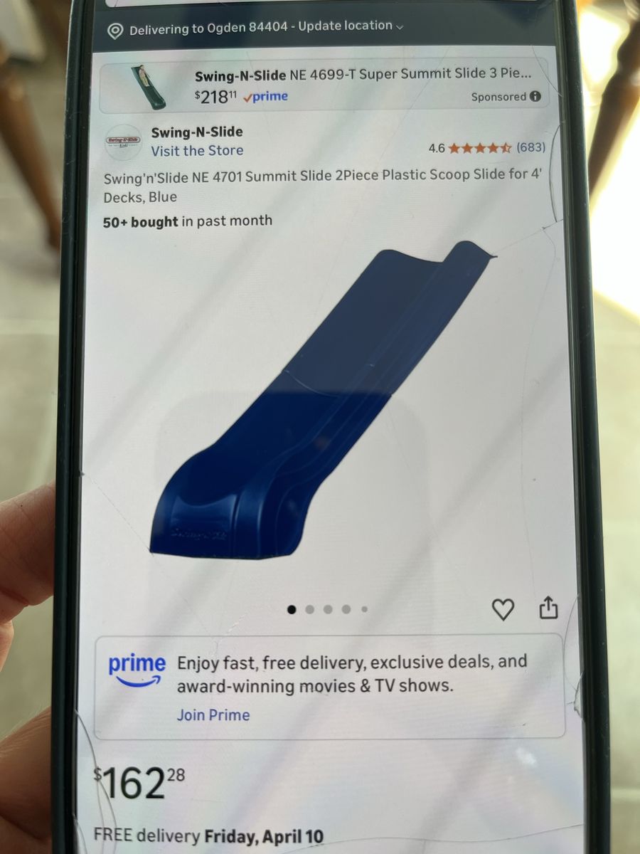 Swing n slide brand slide 7 feet long 2 piece