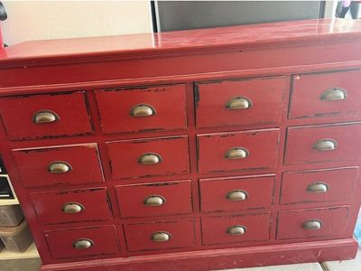Red decor dresser 49” in length