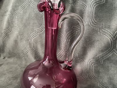 Stunning Antique Cranberry Glass Decanter with Glass Stopper