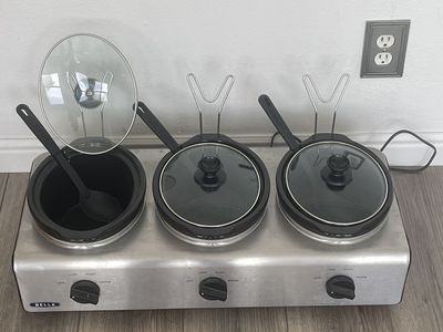 3 Pc Crock Pot/Food Warmer