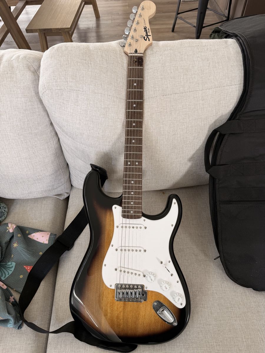 Squier by Fender Stratocaster Electric Guitar - Sunburst with Gig Bag