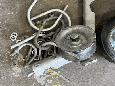 Fence gate wheels and parts