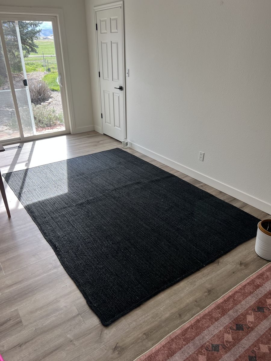 Brand New Dark Grey Jute Rug