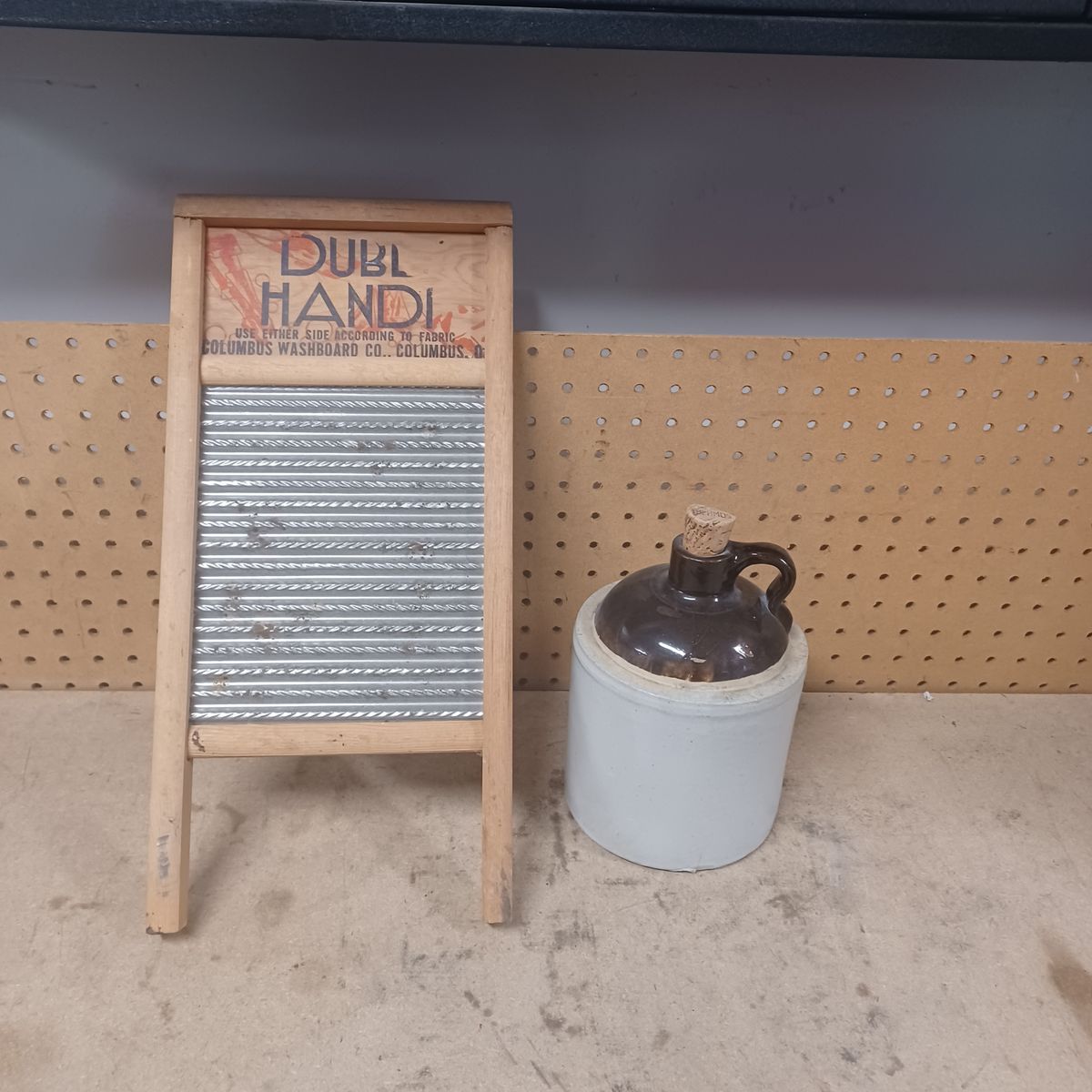 Washboard and whiskey jug