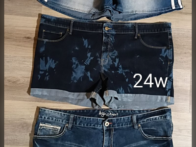 Lot of 2 denim shorts plus size 24w and 22w