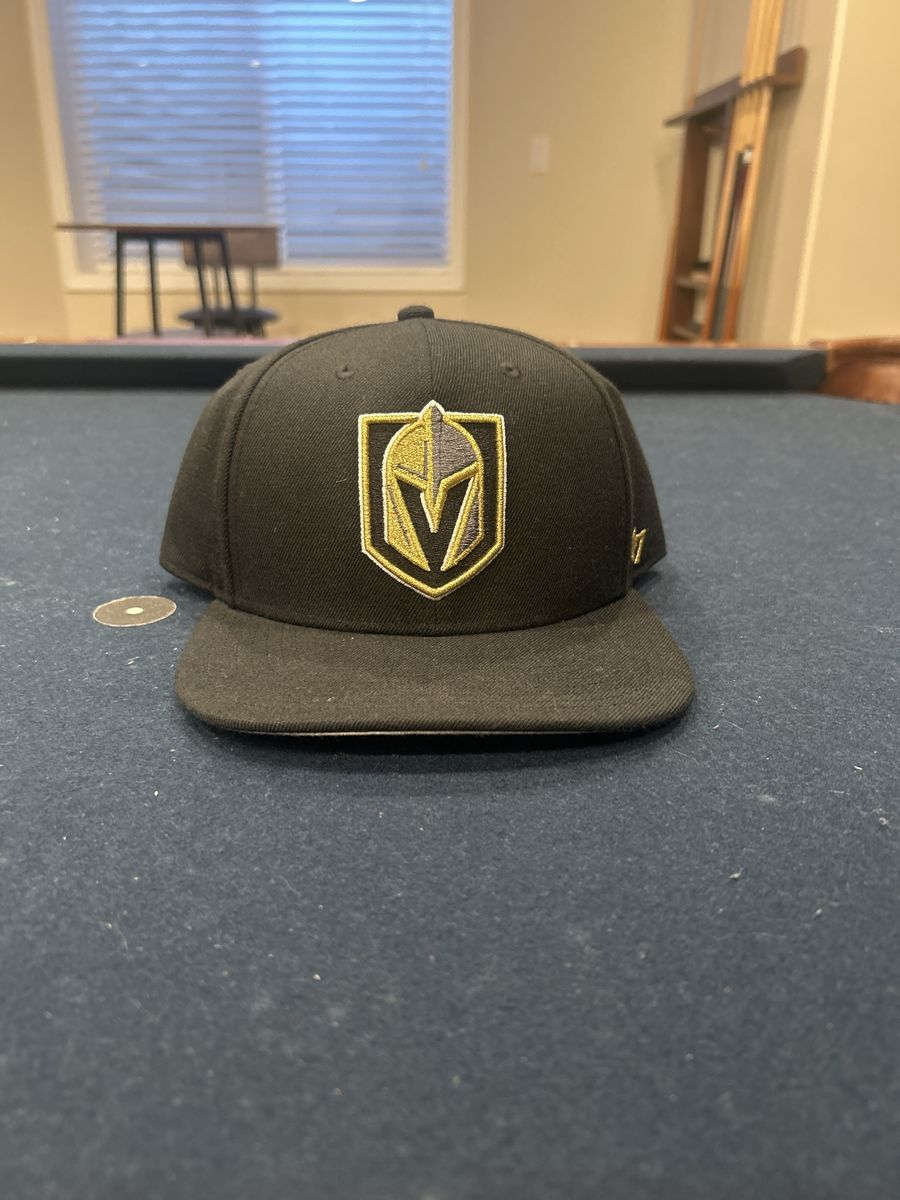 VGK 47 Brand Black Gold Vegas Golden Knights Snapback Hat NHL Hockey Cap