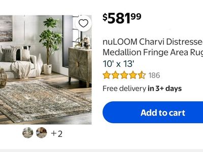 nuLOOM Charvi Distressed Medallion Fringe Area Rug, 10' x 13', Beige, Pet-Friendly, High Traffic
