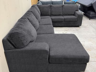 Dark Gray Sectional Couch - Delivery Available