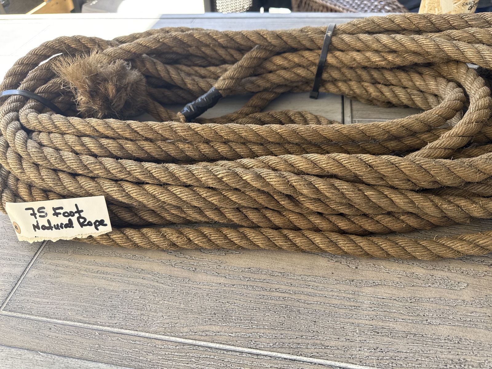 75’ natural rope