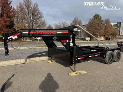 7x14 Maxx-D ROX Gooseneck Roll Off Trailer - 17.5K GVWR - 18 Ply Tires, Spare Mount, Winch Package