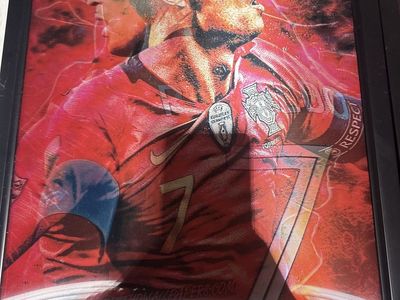 Cristiano Ronaldo Framed Wall Art Soccer Football Legend Portugal Jersey #7 Red Poster
