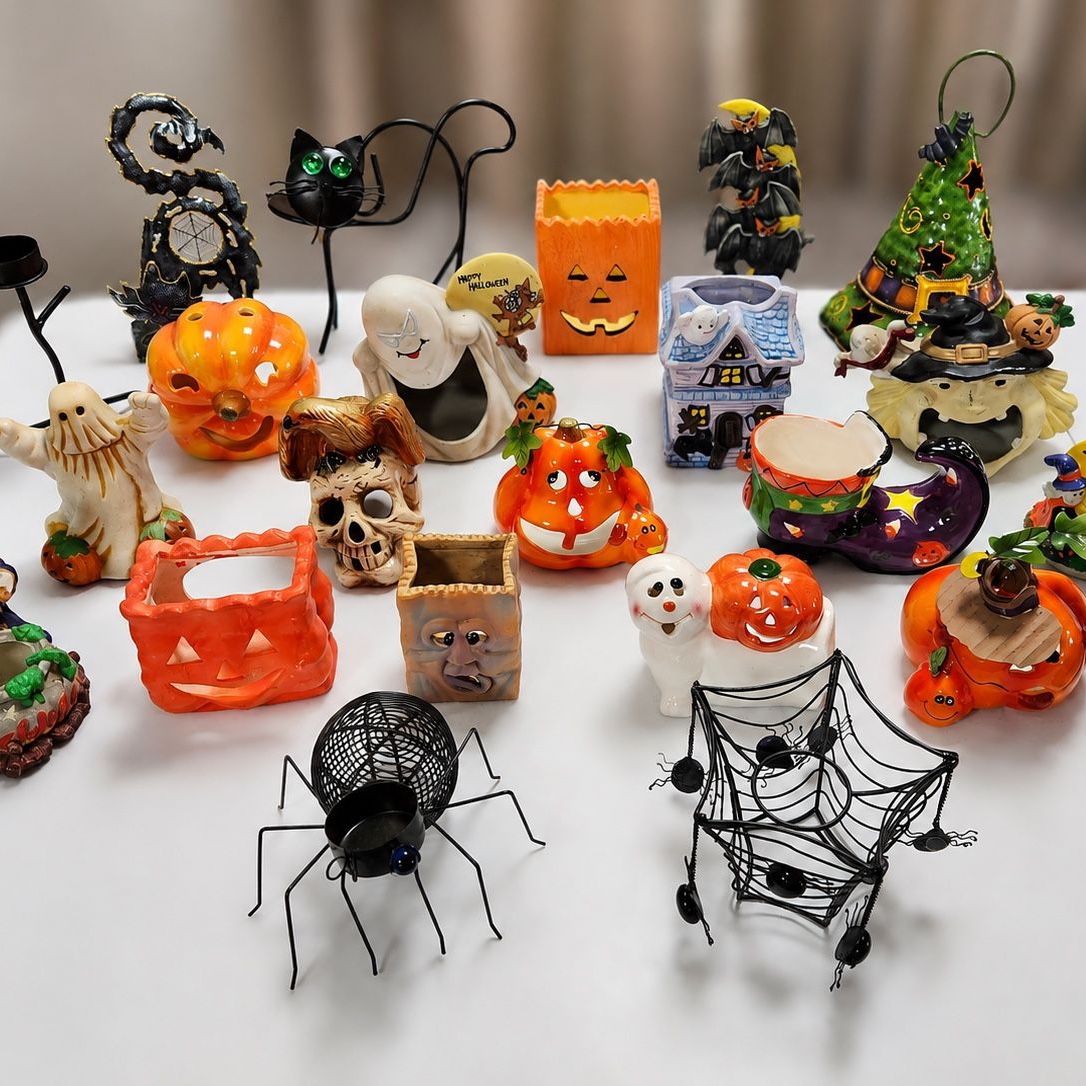 Vintage Halloween Candle Holders, Votive Holders, Tealight Holders, Luminaries, Halloween Decorations