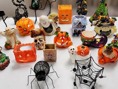 Vintage Halloween Candle Holders, Votive Holders, Tealight Holders, Luminaries, Halloween Decorations