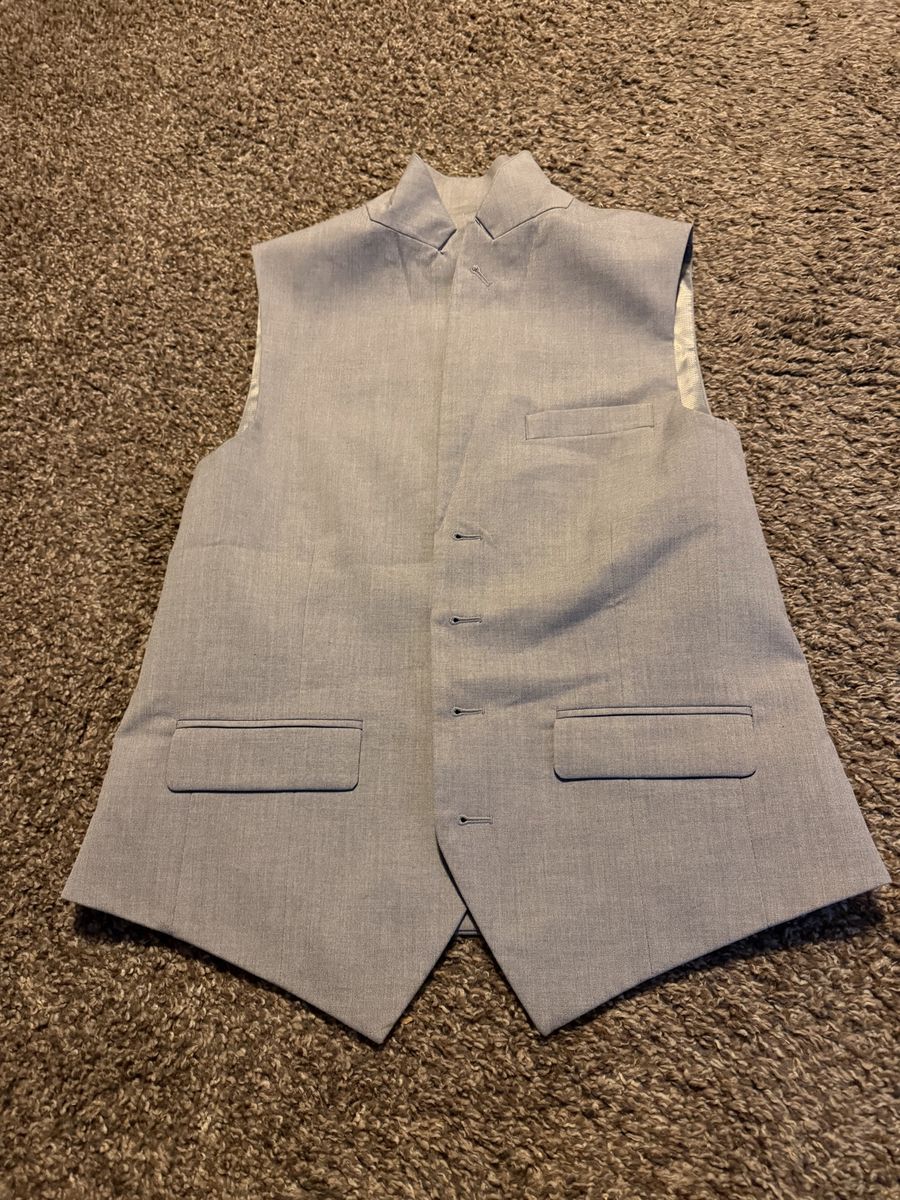 Murano Wardrobe Essentials Men's Gray Mandarin Collar Vest Medium