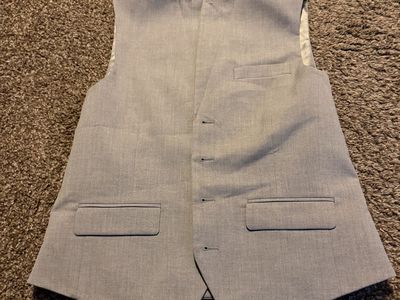 Murano Wardrobe Essentials Men's Gray Mandarin Collar Vest Medium