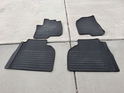 Set of 4 All-Weather Rubber Floor Mats - Black