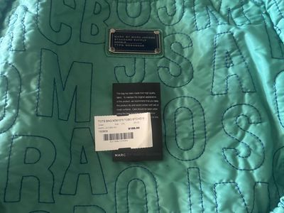 Marc by Marc Jacobs Quilted Tote Bag Green Stitched Logo New with Tags
