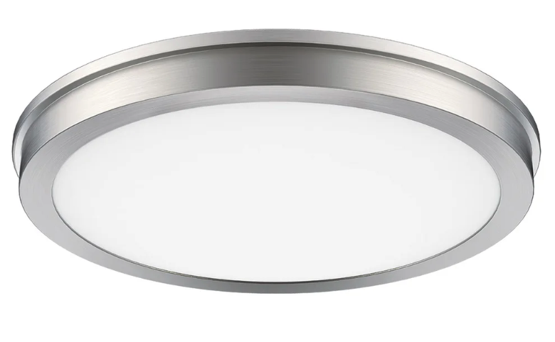 Brand new Energetic 14” Slim LED Flush Mount Light Fixture. Brushed Nickel Finish.