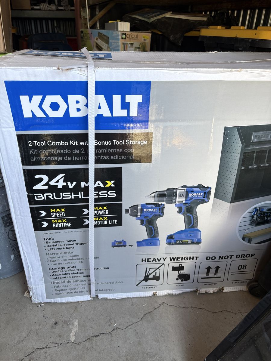 KOBALT 24V MAX Brushless 2-Tool Combo Kit w/ Drill, Impact Driver & Bonus Tool Storage