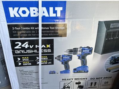 KOBALT 24V MAX Brushless 2-Tool Combo Kit w/ Drill, Impact Driver & Bonus Tool Storage