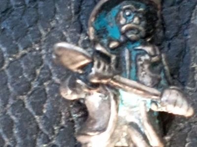 Vintage Sterling silver firefighter pendant charm necklace