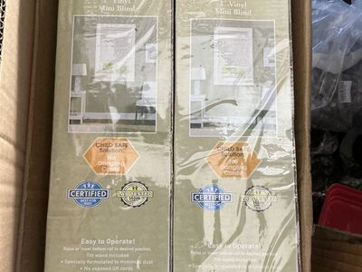 4- New Achim GII Cordless 70” x 64” Pearl White Vinyl Mini Blinds