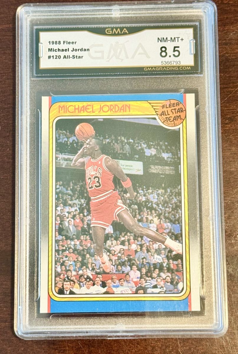 1988 Fleer Michael Jordan #120 All-Star Basketball Card - GMA Graded NM-MT+ 8.5