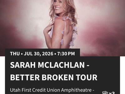 FREE Sarah McLachlan Concert - 2 Reserved Tickets and 1 Ultra Premier Parking Pass