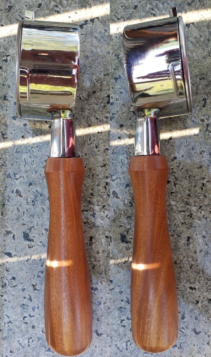 BOTTOMLESS COFFEE PORTAFILTER W/ WOOaDEN HANDLE 60