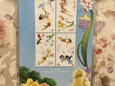 Disney Fairies Tinker Bell Self-Stick Room Appliques 23 Glitter Wall Stickers