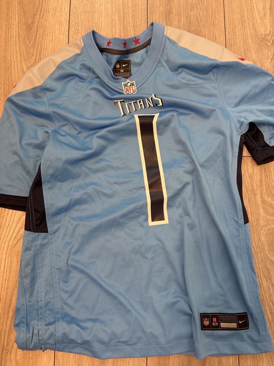 Nike Engineered NFL Tennessee Titans #1 Football Jersey Size M Light blue Cam Ward