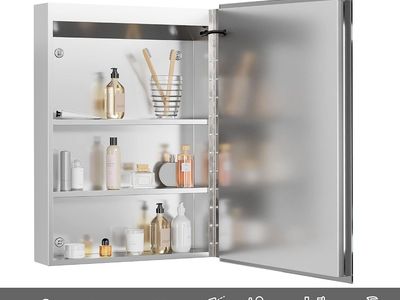 kleankin LED Medicine Cabinet with Mirror