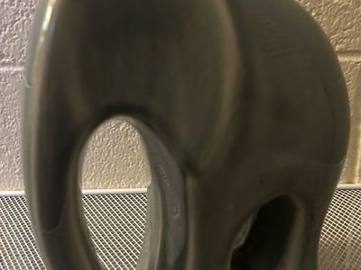 Vintage mid-century modern ceramic 8 inch sculpture abstract elephant glossy gray-green glaze. Cash Only Please