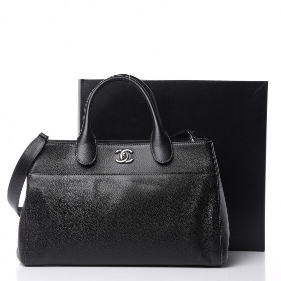 CHANEL Caviar Cerf Executive Shopper Tote in Black
