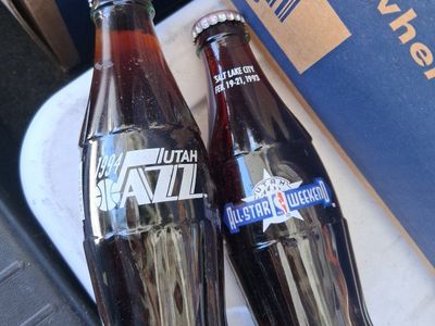 Vintage 1993 Salt Lake City NBA All-Star Weekend Coca-Cola Glass Bottles